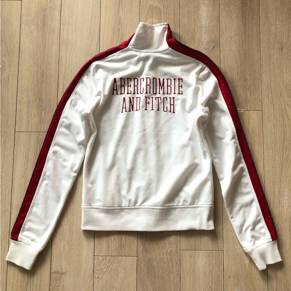 Abercrombie & Fitch Y2K Embroidered Track Jacket in White Size L